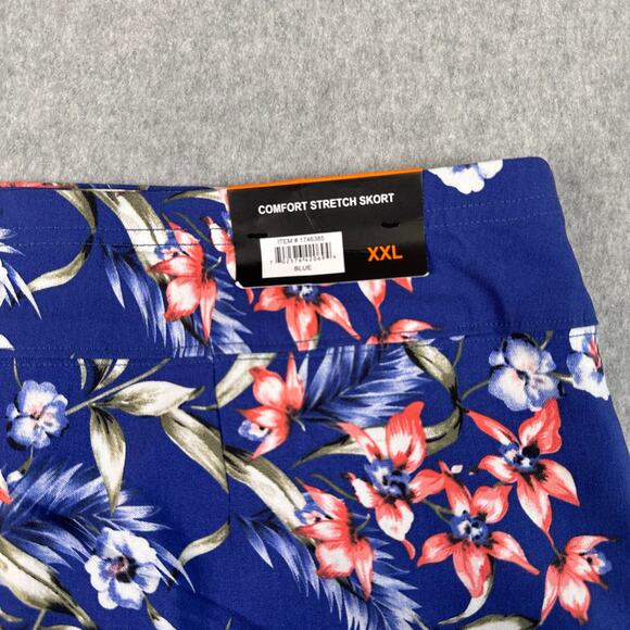 Mario Serrani Skirt Blue Floral Womens XXL Tummy Control Comfort Stretch Skort - Picture 4 of 7